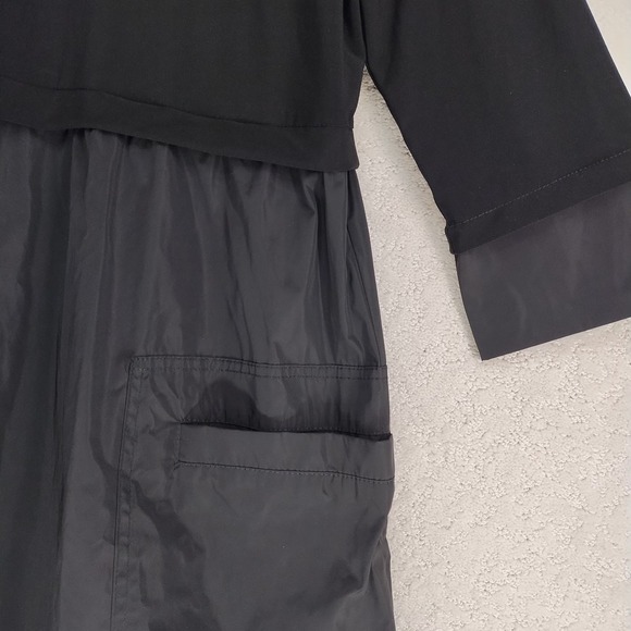 Joseph Ribkoff Dress Womens 10 Black 3/4 Sleeve Cowl Neck Taffeta Skirt Pockets - Picture 4 of 8